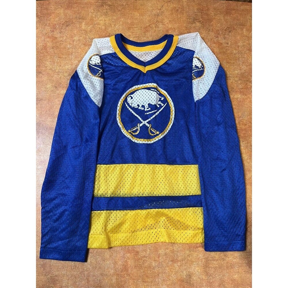 vtg 80 90s Buffalo Sabres NHL Hockey shirt jersey unknown size  see phots kids ?